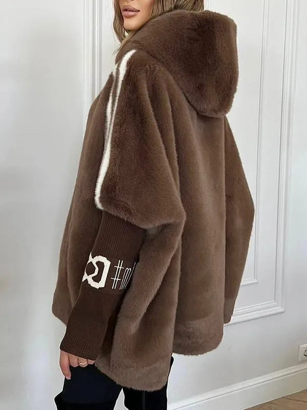 Rosa | Chaqueta de pelo con capucha