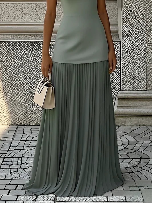Cristina | Vestido largo plisado de diseño