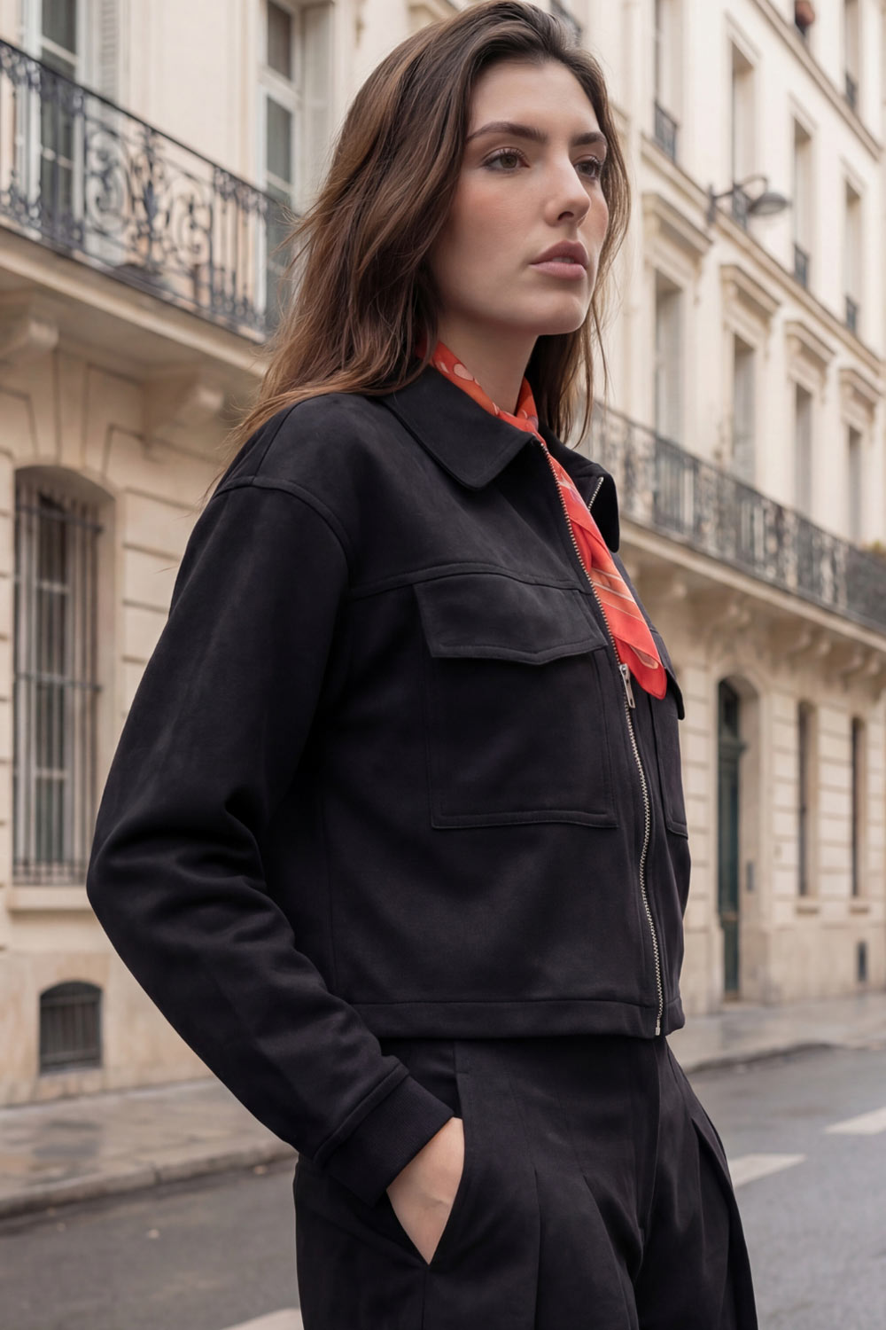 Lucía | Chaqueta bolsillos efecto ante