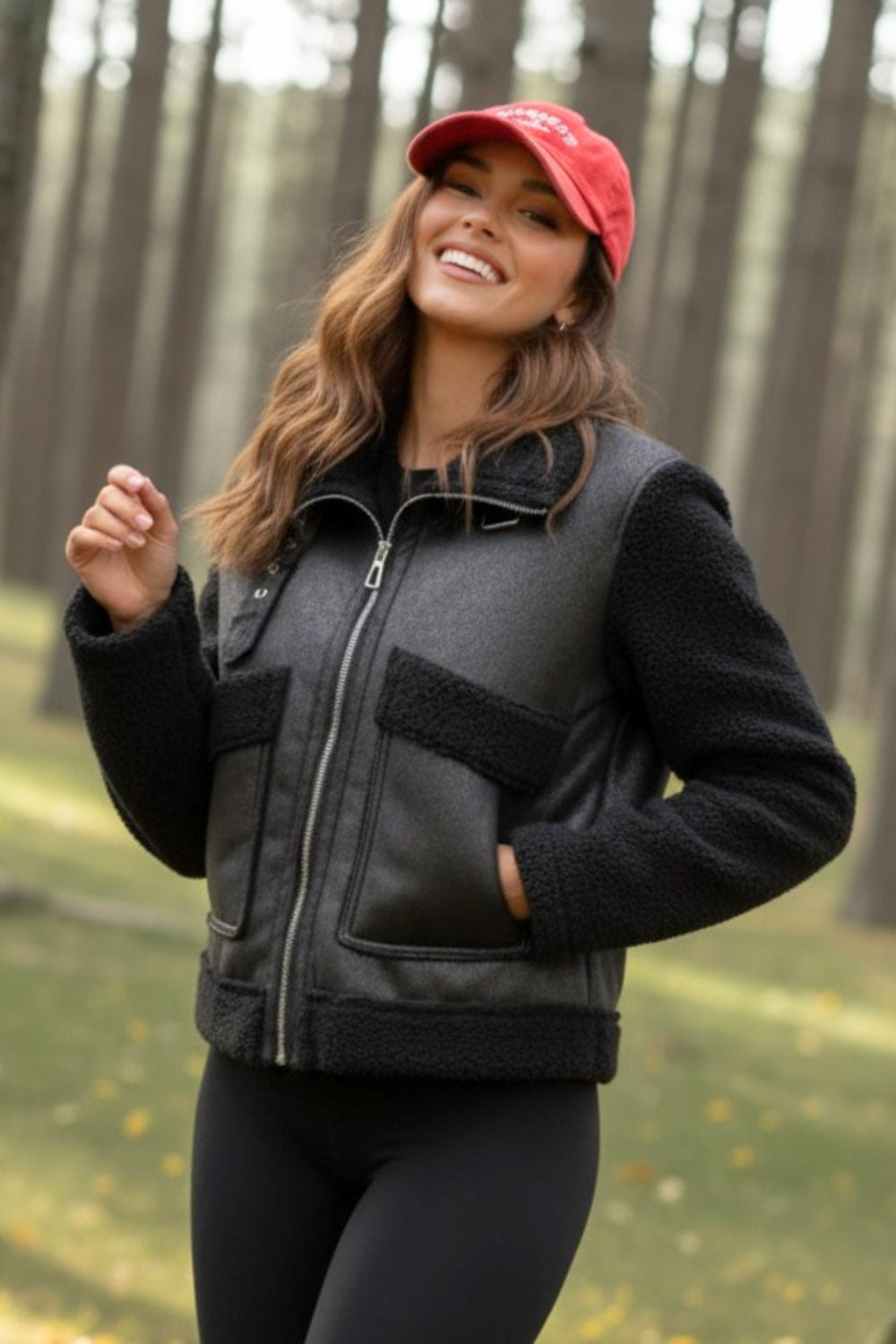 Abril | Chaqueta combinada efecto borreguillo