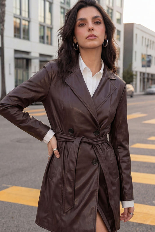 Claudia | Gabardina regular efecto piel