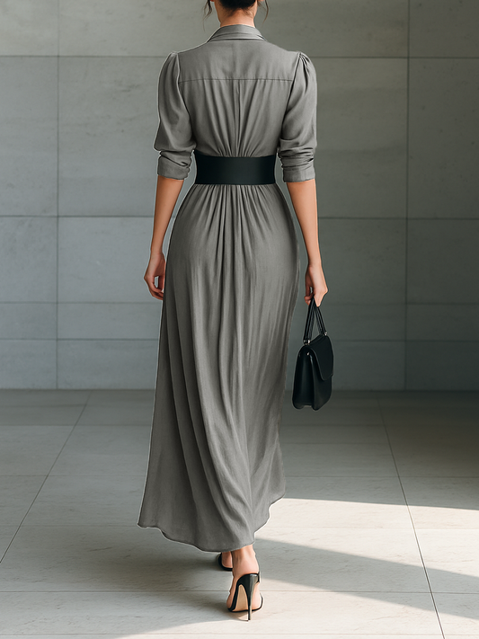 Estela | Vestido largo plisado