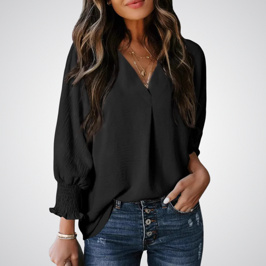 Clara | Blusa túnica clásica con escote en V
