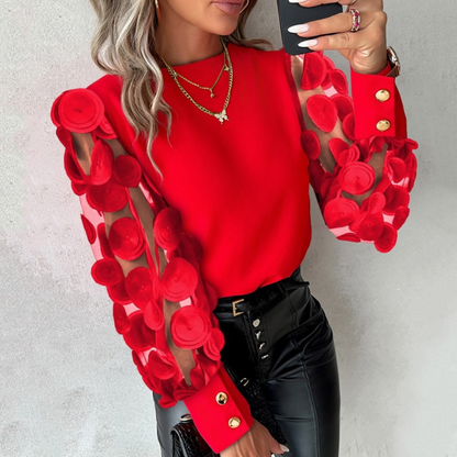Lara | Top glamuroso con mangas de malla