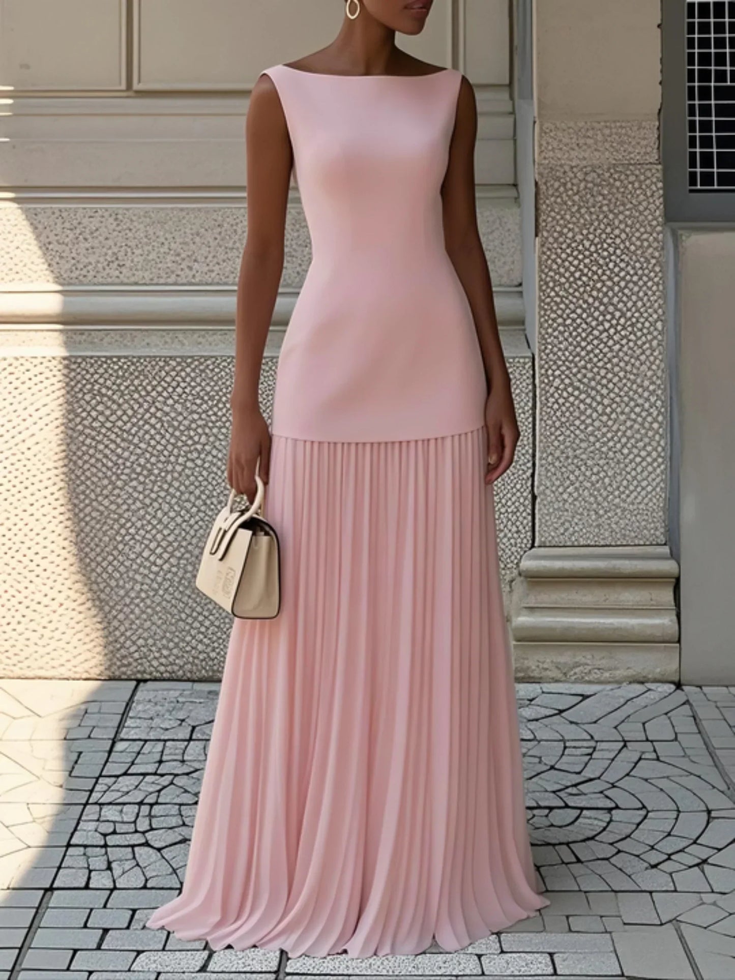 Cristina | Vestido largo plisado de diseño