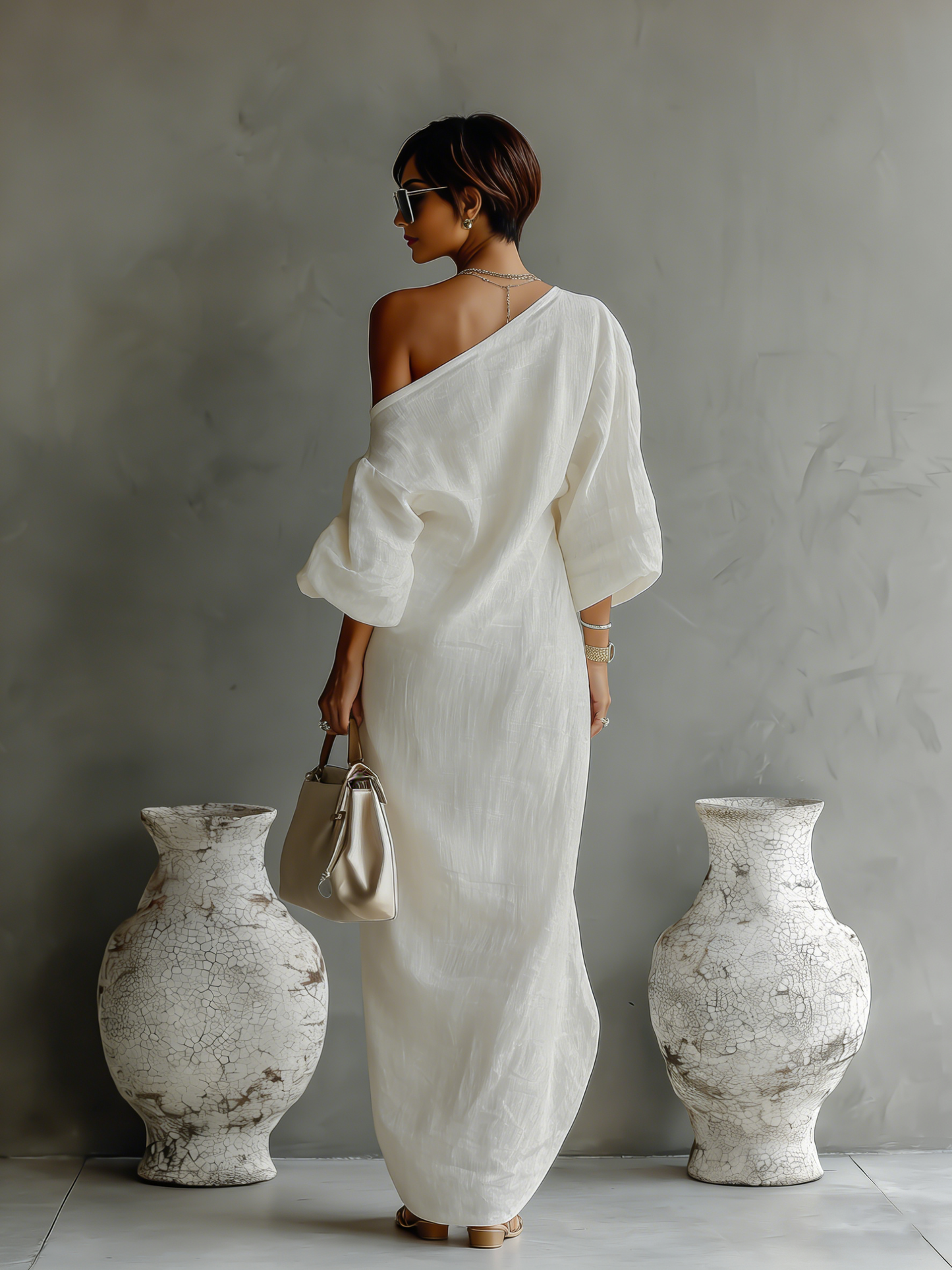 Carmen | Vestido elegante fluido de algodón