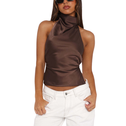 Valentina | Blusa elegante sin mangas con cuello halter