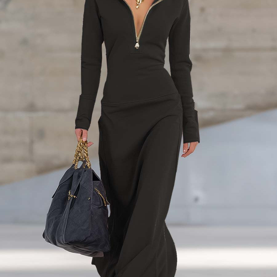 Susana | Vestido deportivo con cremallera y cuello en V