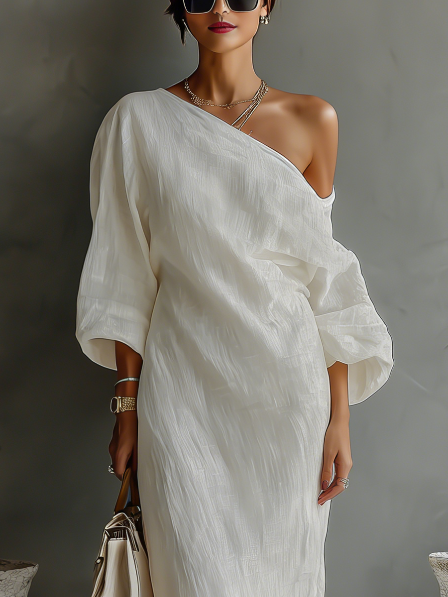 Carmen | Vestido elegante fluido de algodón