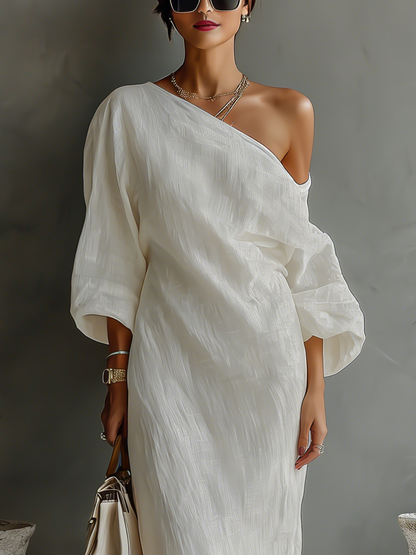 Carmen | Vestido elegante fluido de algodón
