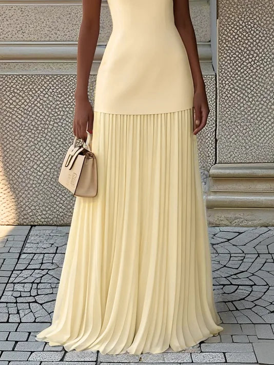 Cristina | Vestido largo plisado de diseño