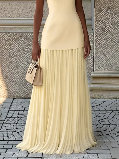 Cristina | Vestido largo plisado de diseño