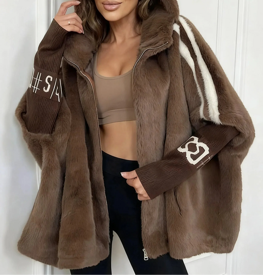 Rosa | Chaqueta de pelo con capucha
