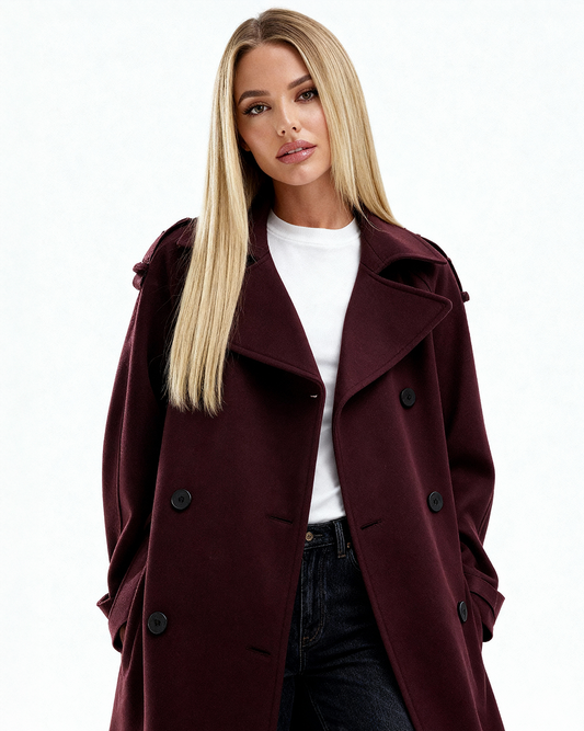 Estrella | Gabardina elegante burdeos