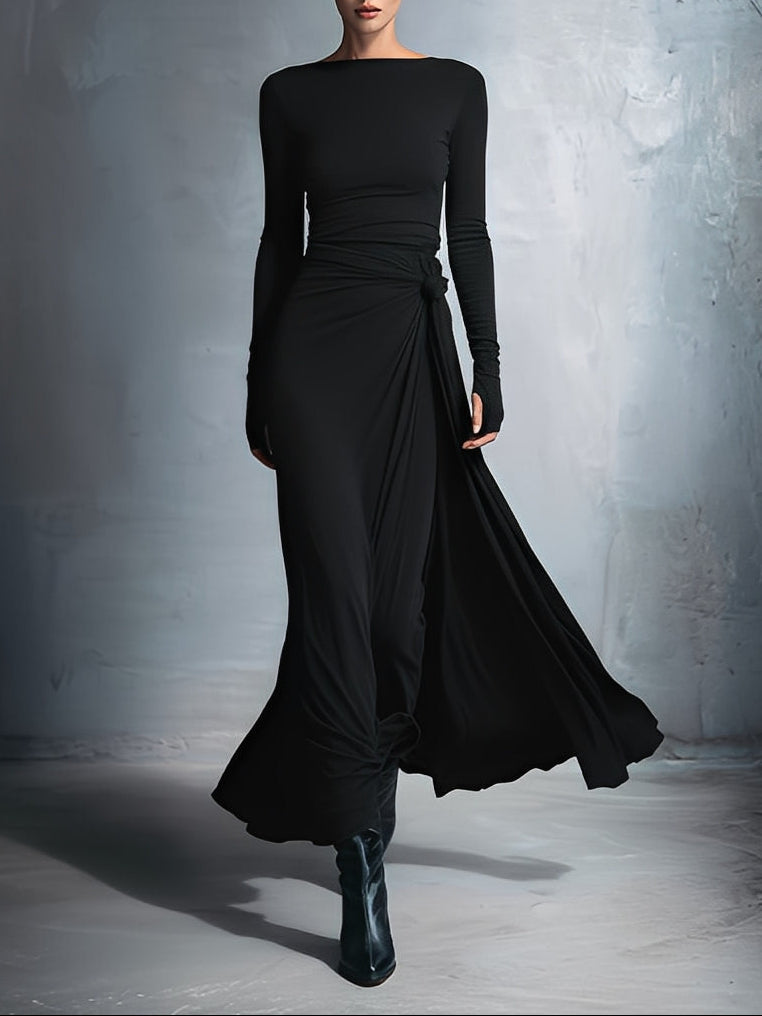 Mia ❘ Vestido maxi con nudo lateral