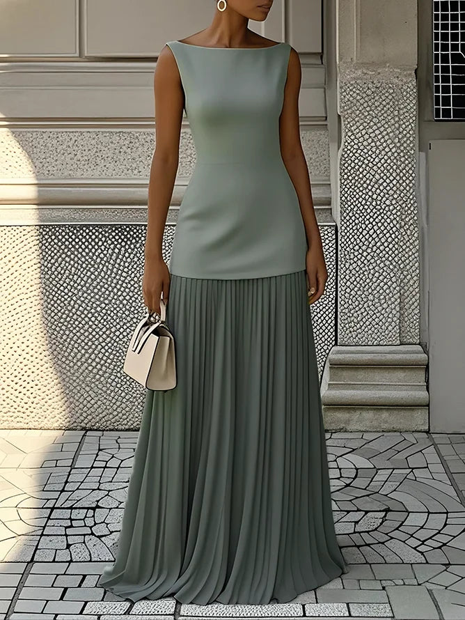 Cristina | Vestido largo plisado de diseño