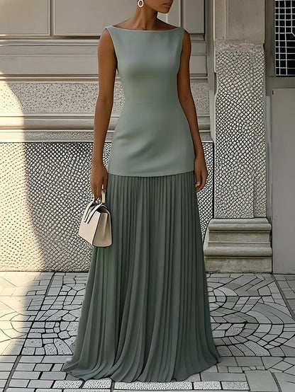 Cristina | Vestido largo plisado de diseño