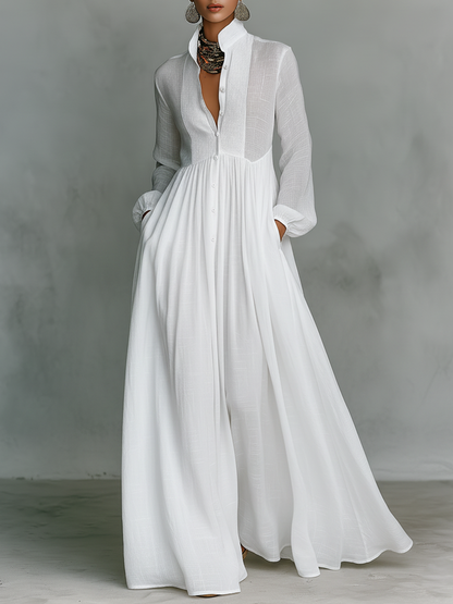 Elena | Vestido maxi minimalista
