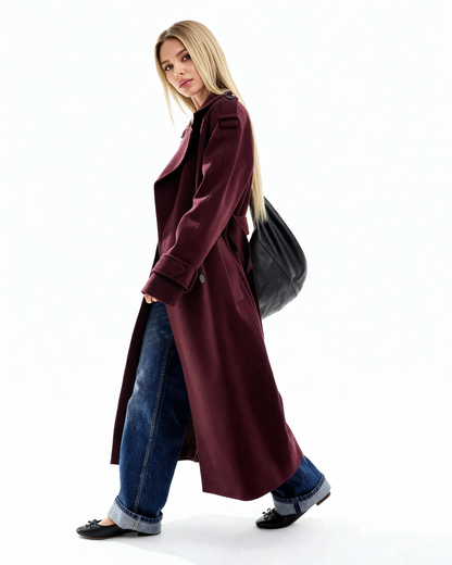 Estrella | Gabardina elegante burdeos