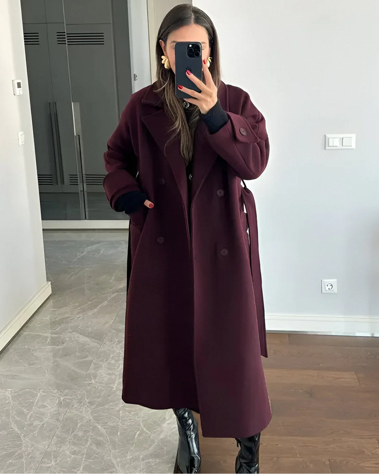 Estrella | Gabardina elegante burdeos