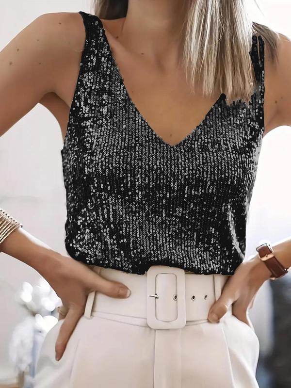 Aitana |  Top de tirantes con lentejuelas brillantes