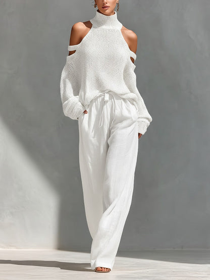 Claudia | Conjunto de Moda en Punto y Lino para Mujer