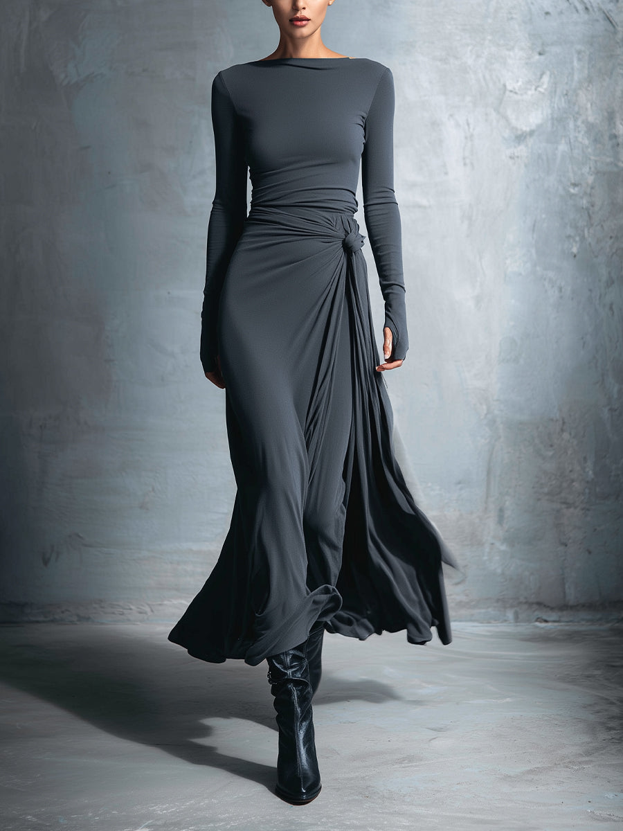 Mia ❘ Vestido maxi con nudo lateral