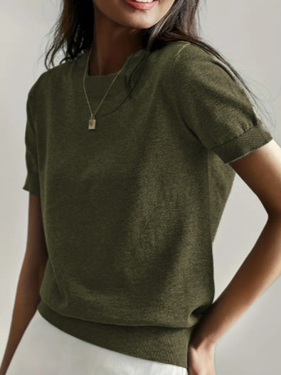 Rosa | Camiseta casual de manga corta y cuello redondo