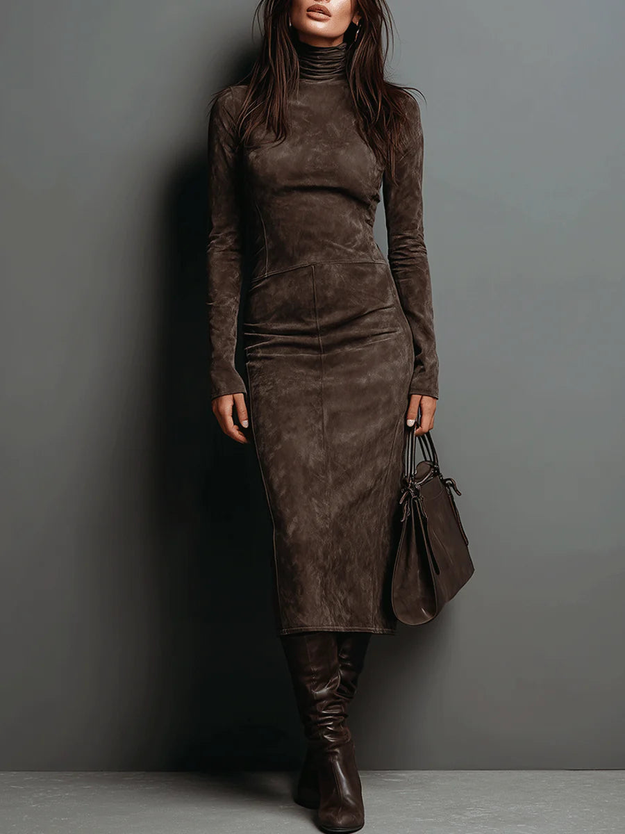 Sabela | Vestido midi largo marrón
