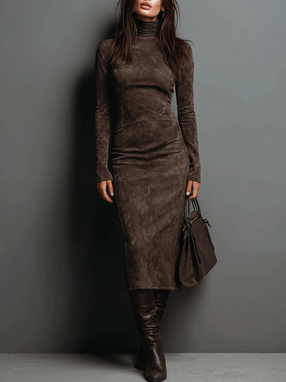 Sabela | Vestido midi largo marrón