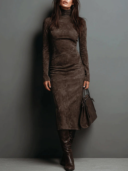 Sabela | Vestido midi largo marrón