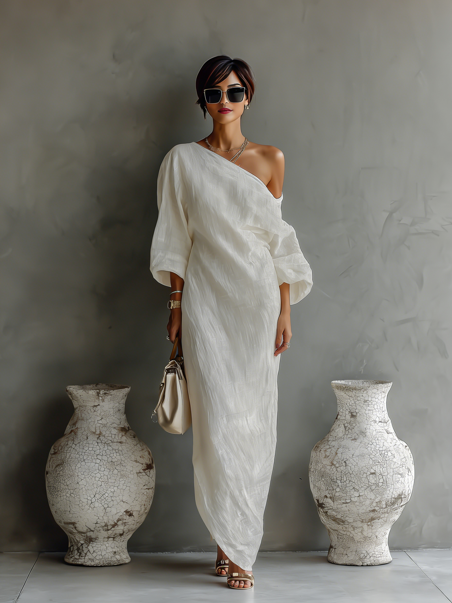 Carmen | Vestido elegante fluido de algodón