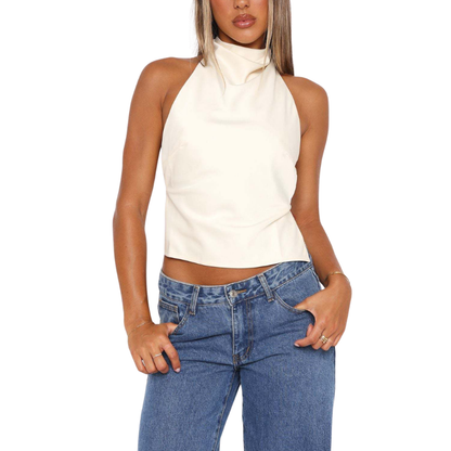 Valentina | Blusa elegante sin mangas con cuello halter