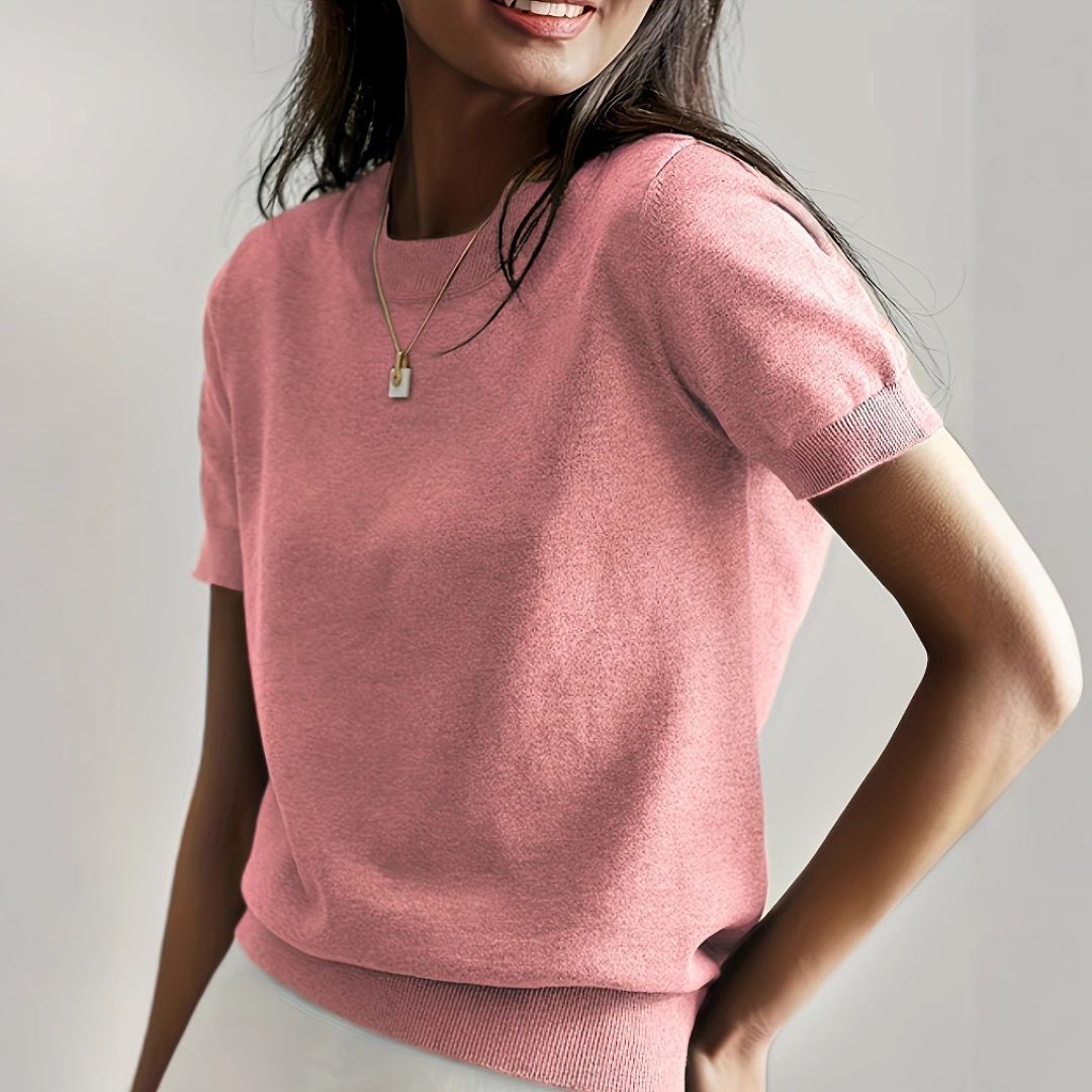 Nuria | camiseta casual de manga corta con cuello redondo