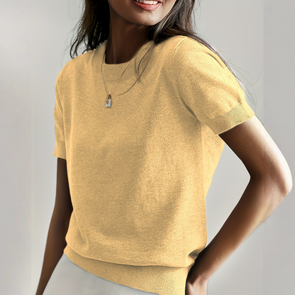 Nuria | camiseta casual de manga corta con cuello redondo