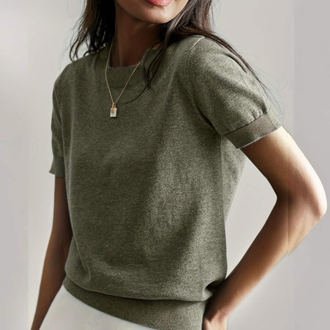 Nuria | camiseta casual de manga corta con cuello redondo