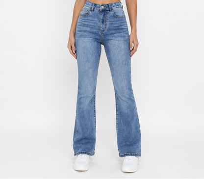 María | Pantalones acampanados de tiro alto estilo urbano