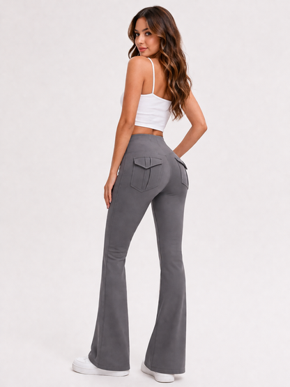 Camila | Leggings acampanados de tiro alto efecto denim