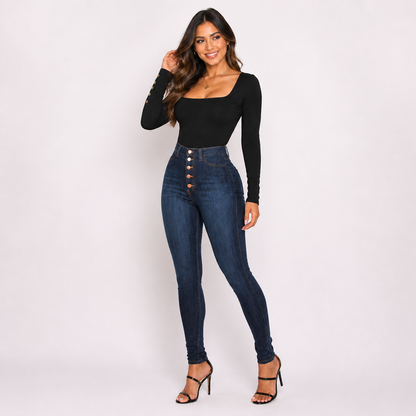 Lucía | Jeans skinny push up de tiro alto elásticos