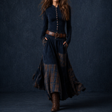 Valeria | Vestido maxi de ante con cinturón