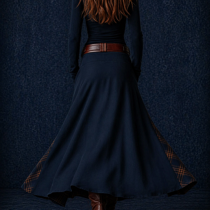 Valeria | Vestido maxi de ante con cinturón