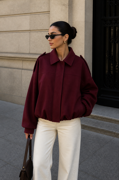 Estrella | Abrigo Urbano de Gamuza Suave con Corte Oversize