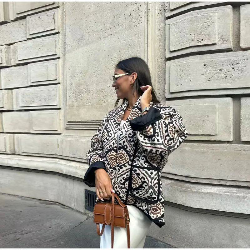 Carla | Chaqueta acolchada estampada