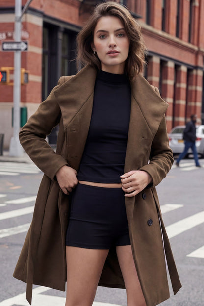 Lucía | Abrigo midi solapa