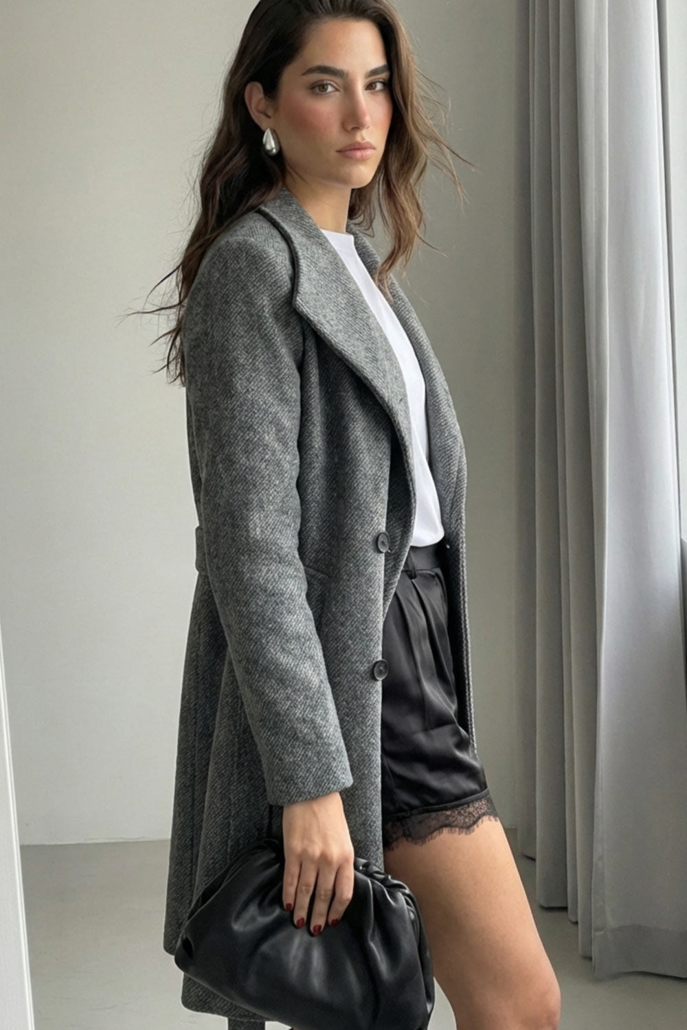 Lola | Abrigo midi solapa