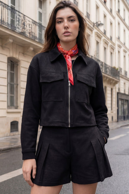 Lucía | Chaqueta bolsillos efecto ante
