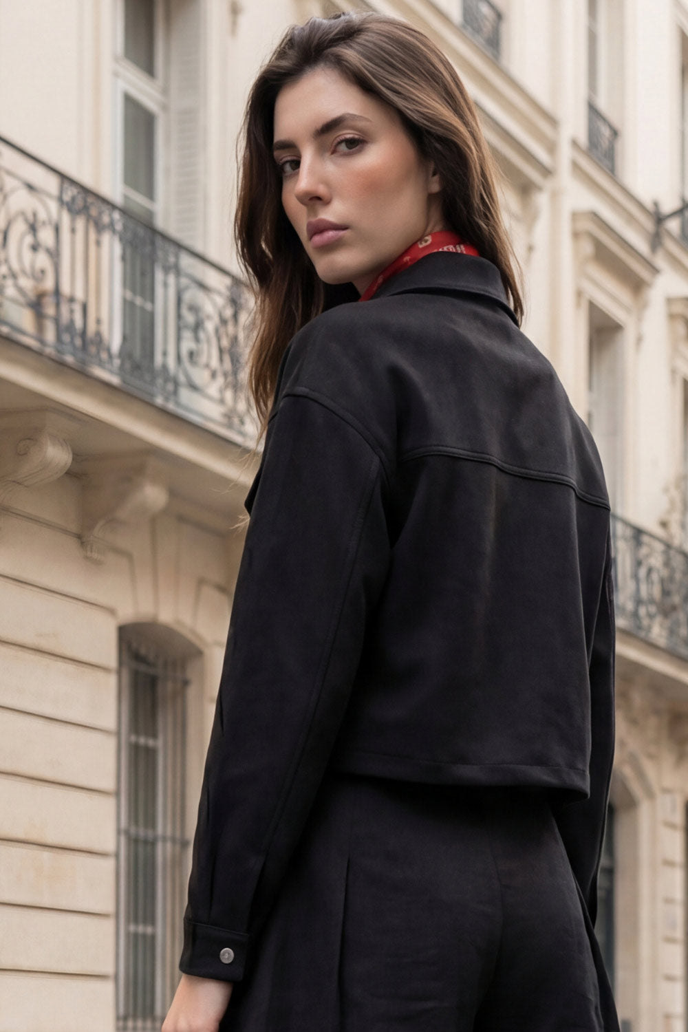 Lucía | Chaqueta bolsillos efecto ante