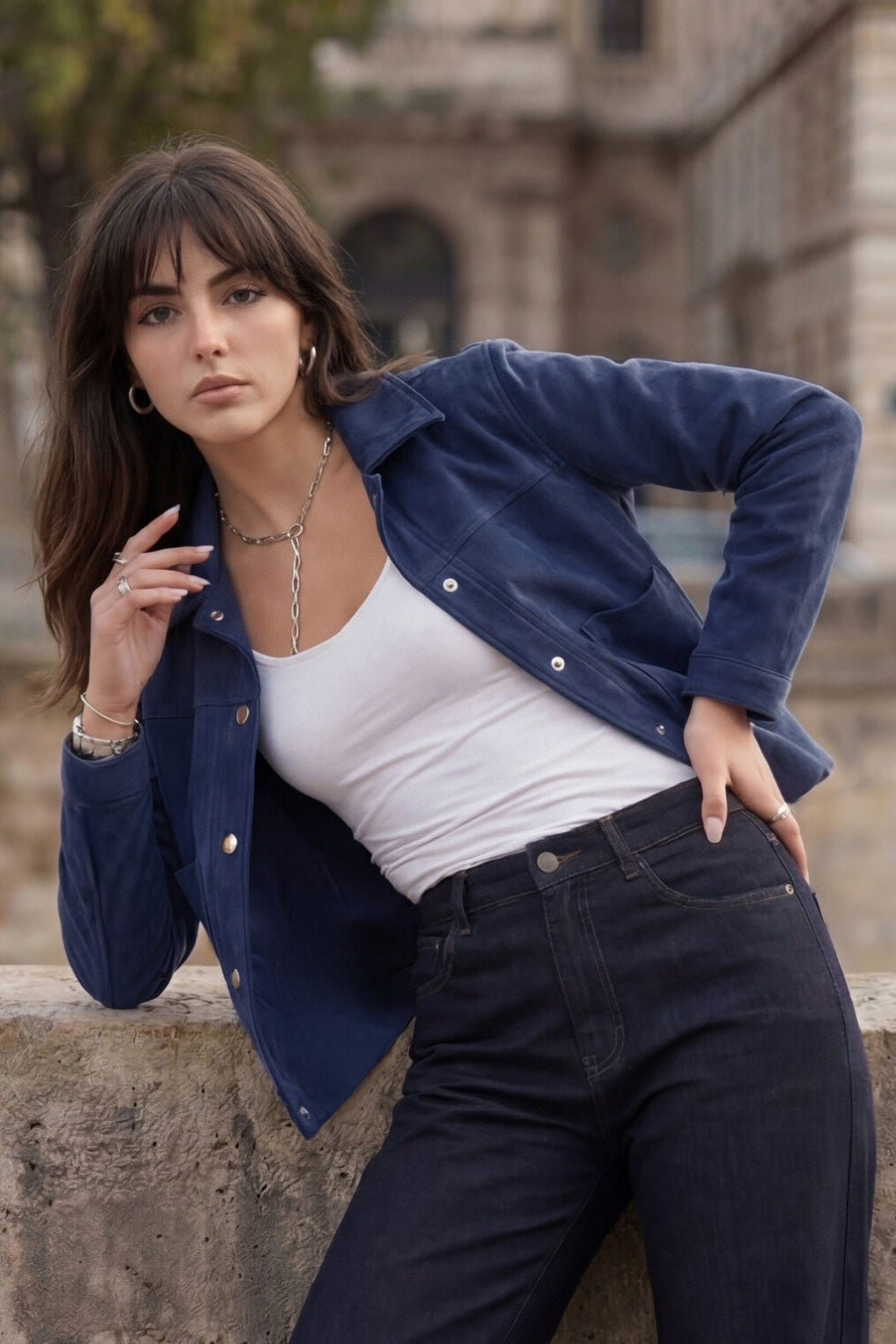 Ana | Chaqueta efecto ante bolsillos