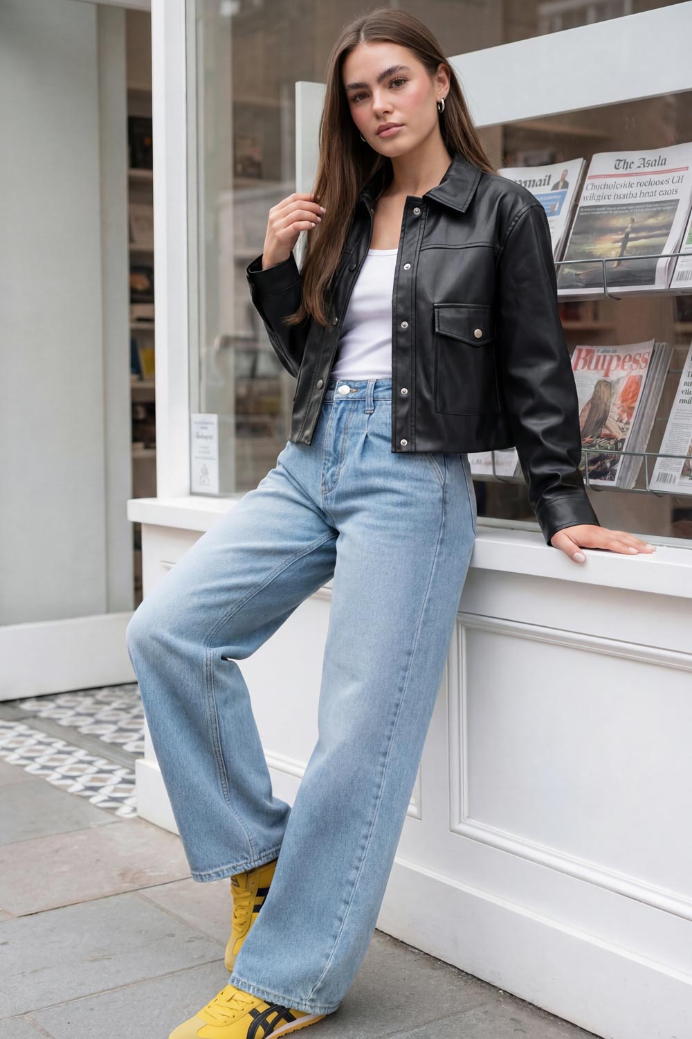 Estrella | Chaqueta efecto piel botones