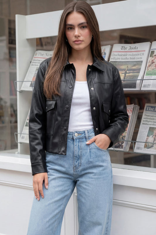 Estrella | Chaqueta efecto piel botones
